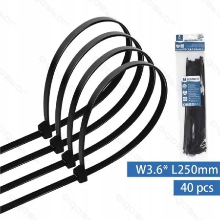 OPASKI ZACISKOWE AIGOSTAR 250MM X 3.6MM A40 ŻÓŁTE