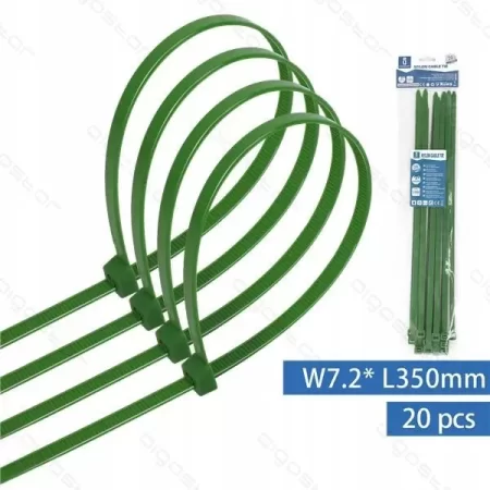 OPASKI ZACISKOWE 350mm x 7.2mm ZIELONE 20szt