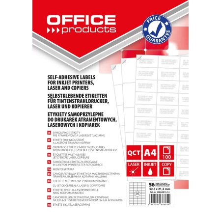 ETYKIETY A4 OFFICE PRODUCTS 52,5X21,2MM 100ark