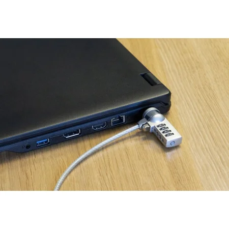 BLOKADA KABLOWA Q-CONNECT DO MONITORA/LAPTOPA NA ZAMEK SZYFROWY 1,8M SZARA