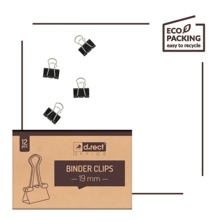 BINDER KLIP D.RECT 19MM 12szt