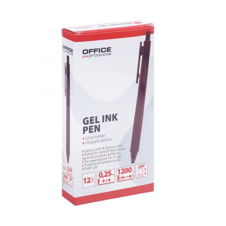 DŁUGOPIS AUTOMATYCZNY ŻELOWY OFFICE PRODUCTS 0,25MM 1200M CZERWONY