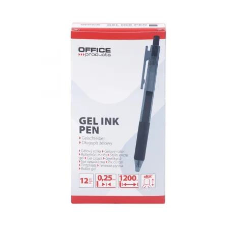 DŁUGOPIS AUTOMATYCZNY ŻELOWY OFFICE PRODUCTS 0,25MM 1200M CZARNY