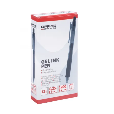 DŁUGOPIS AUTOMATYCZNY ŻELOWY OFFICE PRODUCTS 0,25MM 1200M CZARNY