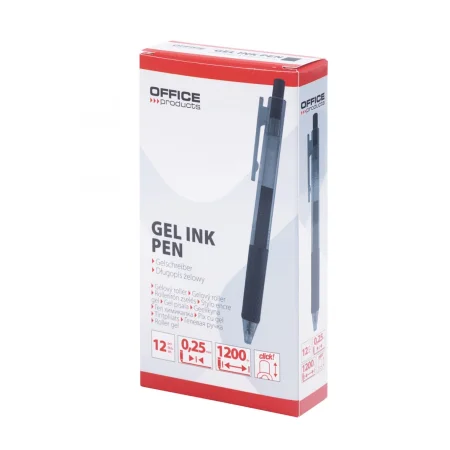 DŁUGOPIS AUTOMATYCZNY ŻELOWY OFFICE PRODUCTS 0,25MM 1200M CZARNY