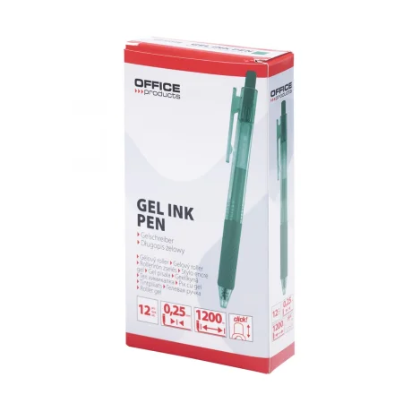 DŁUGOPIS AUTOMATYCZNY ŻELOWY OFFICE PRODUCTS 0,25MM 1200M ZIELONY