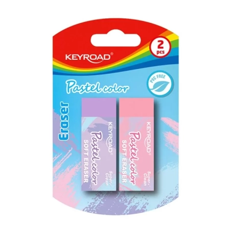 GUMKA DO ŚCIERANIA KEYROAD 2SZT PASTEL MIX