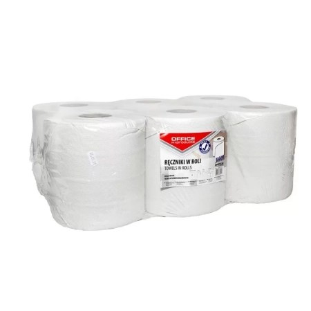 RĘCZNIKI W ROLI MAKULATUROWE OFFICE PRODUCTS MAXI 2W 120M 6SZT BIAŁE