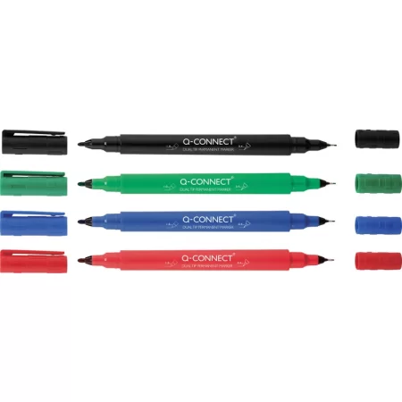 MARKER DO PŁYT CD/DVD Q-CONNECT DUAL 0,4MM I 1MM CZERWONY