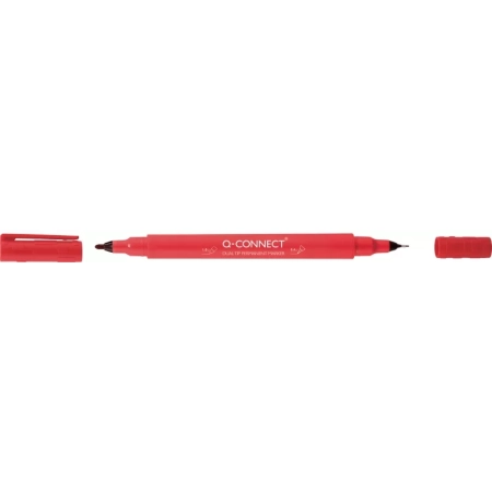 MARKER DO PŁYT CD/DVD Q-CONNECT DUAL 0,4MM I 1MM CZERWONY