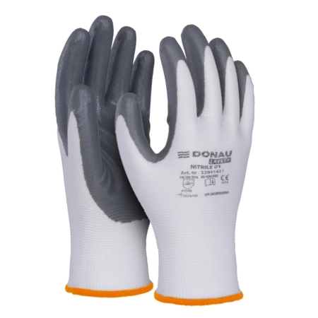 RĘKAWICE DONAU SAFETY NITRILE KAT.II R7 SZARE