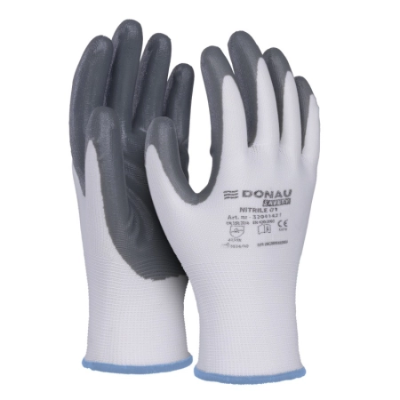 RĘKAWICE DONAU SAFETY NITRILE KAT.II R9 SZARE