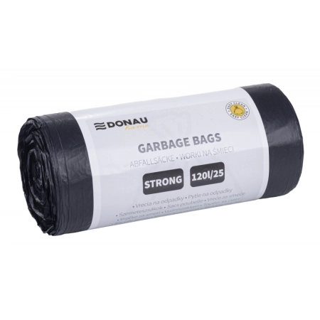 WORKI NA ŚMIECI DONAU HOME MOCNE LDPE 120L A25 CZARNE